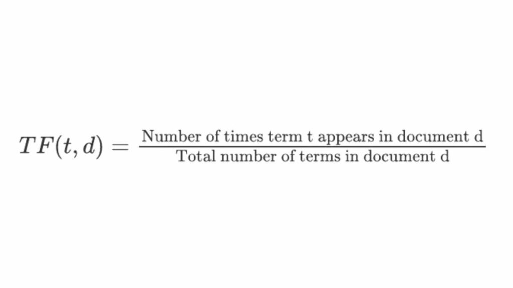 Term Frequency Formula Term Frequency Formula