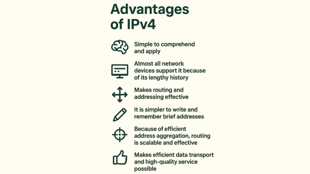 Advantages of IPv4 Advantages of IPv4
