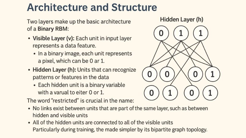 Binary Restricted Boltzmann Machine Architecture and Structure