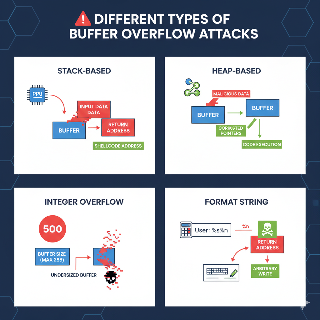 Different types of buffer overflow attacks