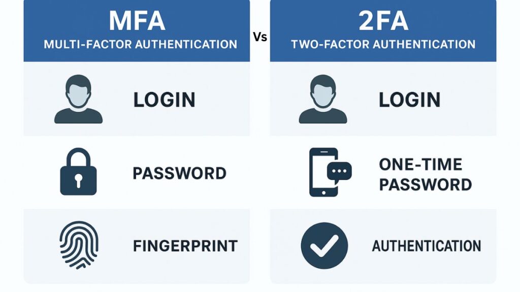 MFA vs 2FA authentication MFA vs 2FA authentication