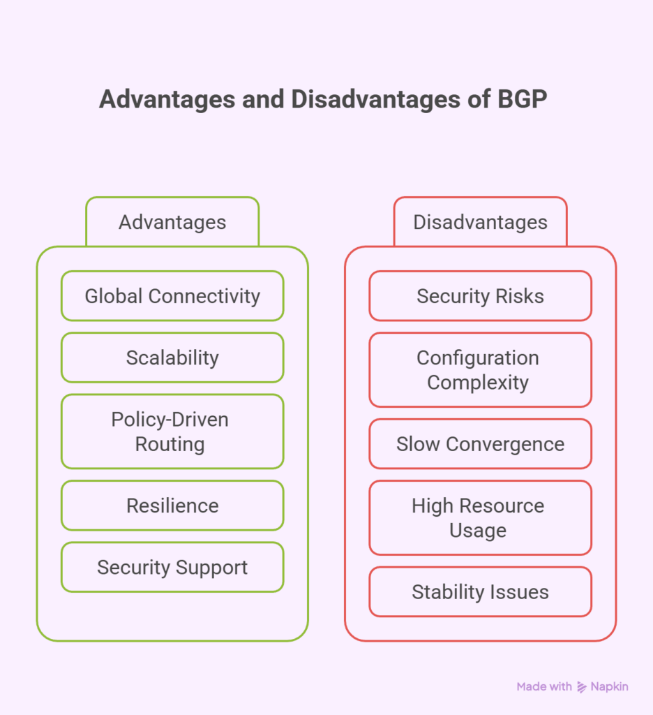 Advantages and Disadvantages of bgp Advantages and Disadvantages of bgp