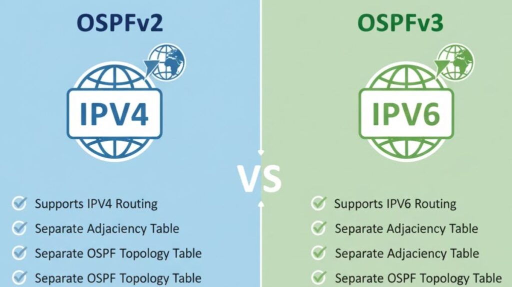OSPFv2 vs OSPFv3 OSPFv2 vs OSPFv3