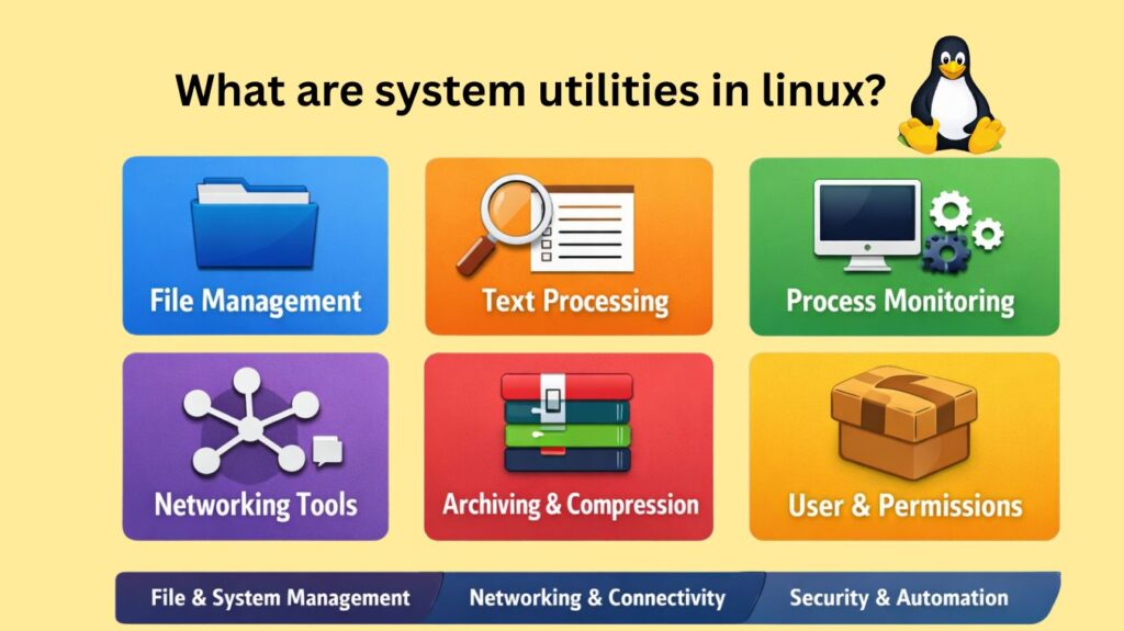What are system utilities in linux?