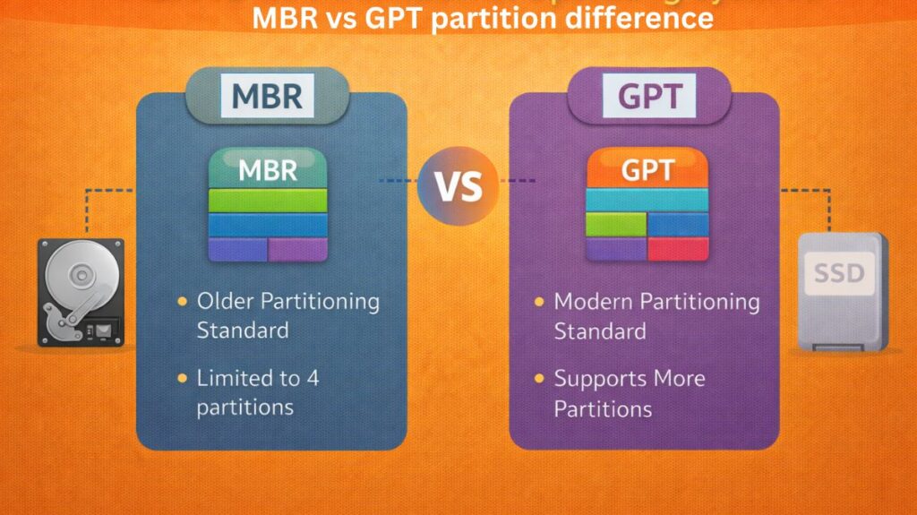 MBR vs GPT partition difference MBR vs GPT partition difference