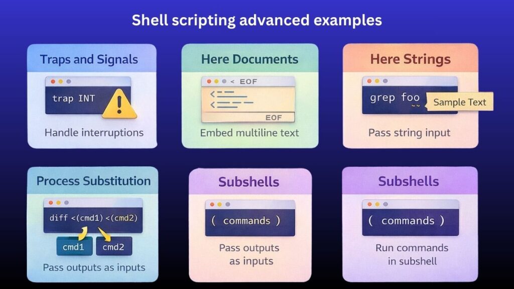 Shell scripting advanced examples Shell scripting advanced examples