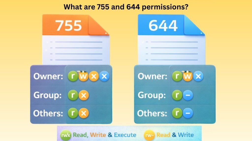 What are 755 and 644 permissions? What are 755 and 644 permissions?
