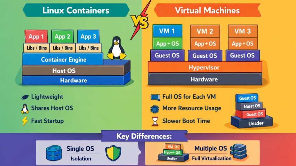 Linux containers vs virtual machines