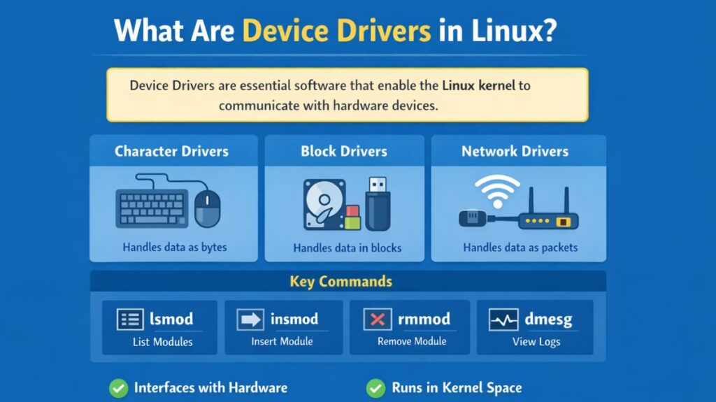 What are device drivers in Linux?